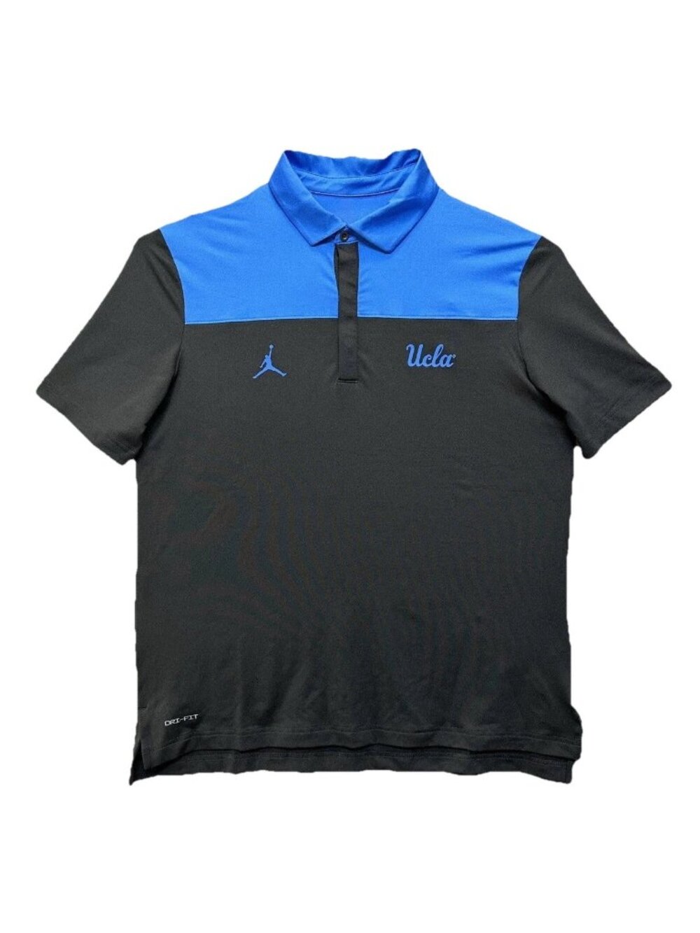 Air Jordan UCLA Polo Shirt Performance Jersey Sz Men Sz L Black / Blue